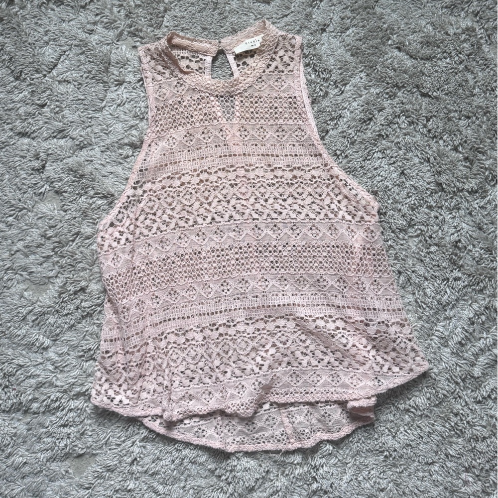 Elodie Blush Lace Sleeveless Blouse